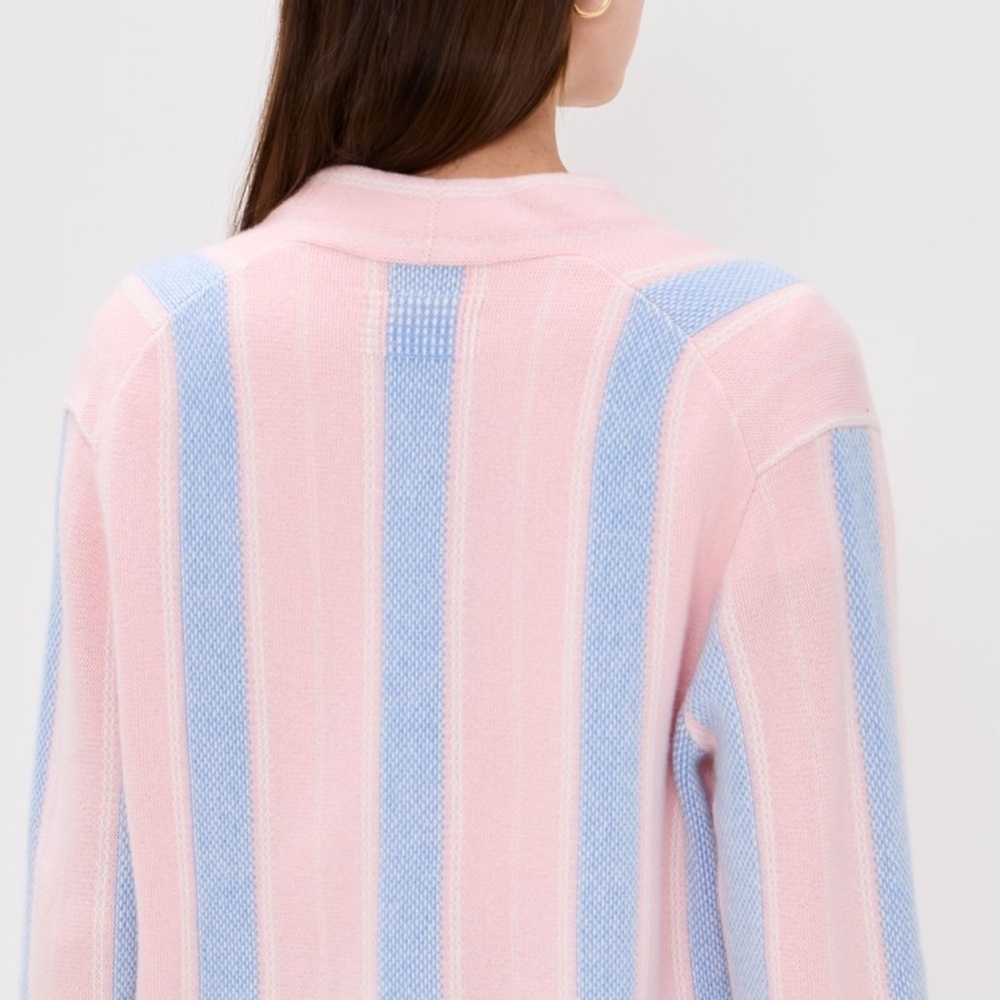 Guest in Residence Baja Everywear Cashmere Cardigan NWT Powder Pink Combo - Picture 15 of 16